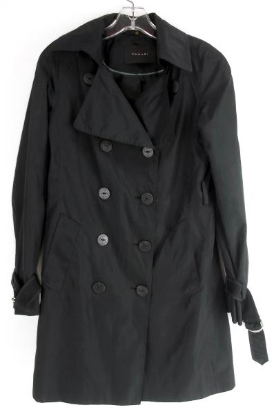 TAHARI Trench Coat Double Breasted Black Waterproof Women's XS