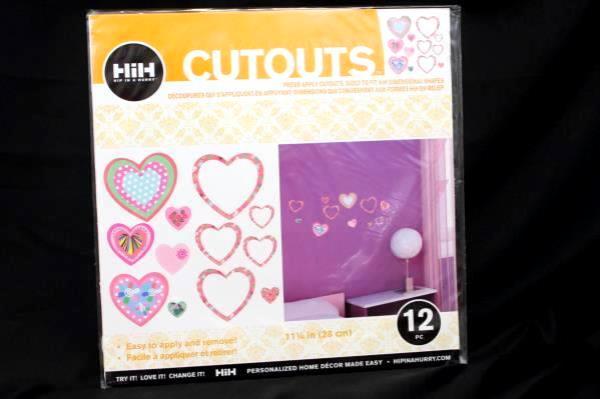Lot of 2 Hip In A Hurry Heart Shaped Cutouts Twelve (12) 11 1/4 In Pieces