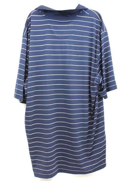 Greg Norman Athletic Shirt Polo Blue w/ White Stripes Men's Size XL