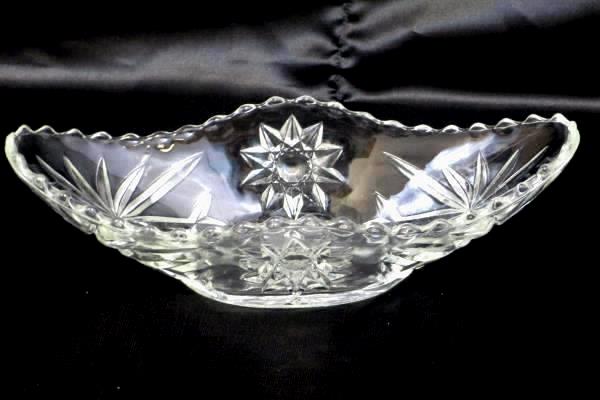 Lot of 2 Oval Shaped Cut Glass Bowls