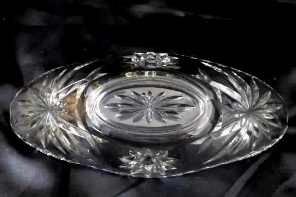 Lot of 2 Oval Shaped Cut Glass Bowls