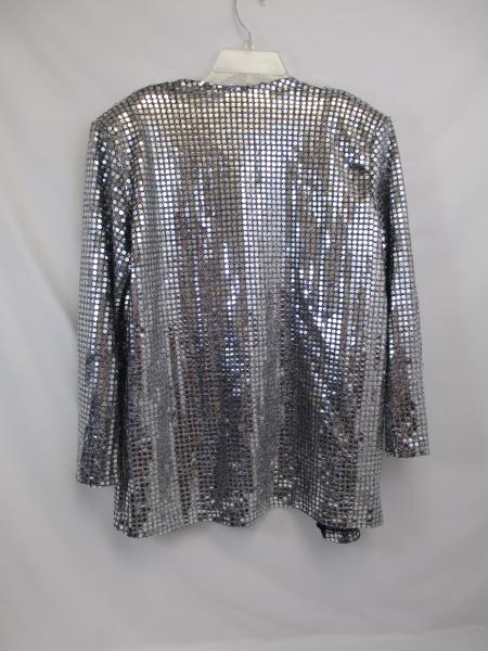 Korrigan Women's Silver Beaded Jacket Size Small #561 ~Made w/ Polyester Knit