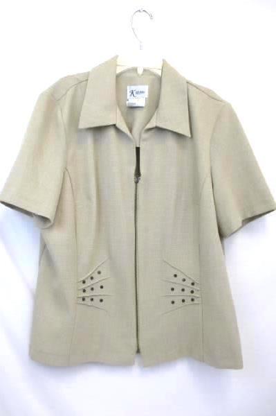 K Studio Size 12 Lot Of 3 Shirt Undershirt Pants Suit Tan Zip Up