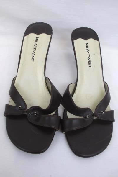 Newtwist Women's Casual Heels 2.5" Heel Brown White Size 8