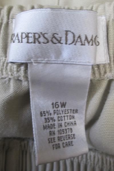 Women's Capri's By Draper's & Damon's 65% Polyester Tan Stretchy Waist Size 16W