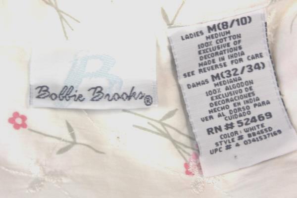 Women's Button Up Blouse By Bobbie Brooks White Floral Size Medium