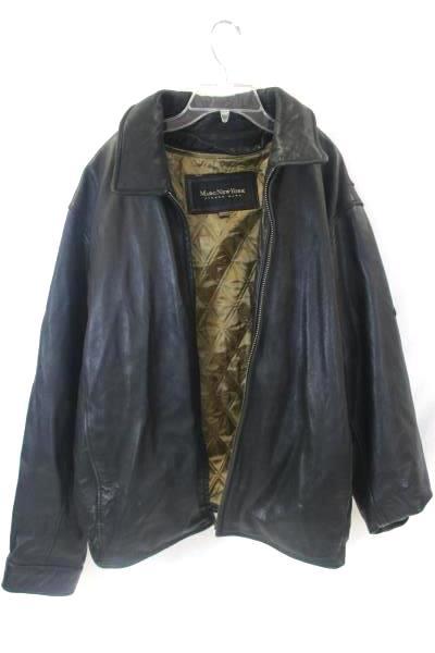 Marc New York Men's Leather Jacket Black Thermollite Plus Insulation Size L