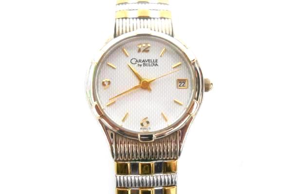 Caravelle Bulova Quarts Water Resistant Stainless Steel 2 Tone Band and Back