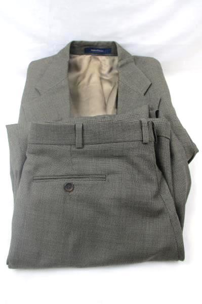 Lot Of 2 Men's Suit Jacket Pants Combo By Chaps Tan w/ Black Spots Size 44R