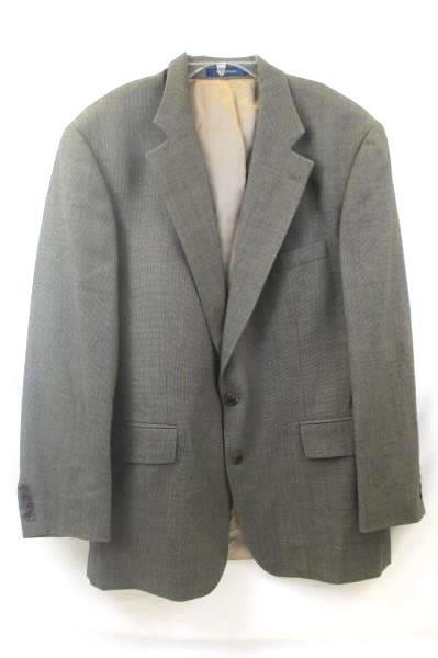 Lot Of 2 Men's Suit Jacket Pants Combo By Chaps Tan w/ Black Spots Size 44R