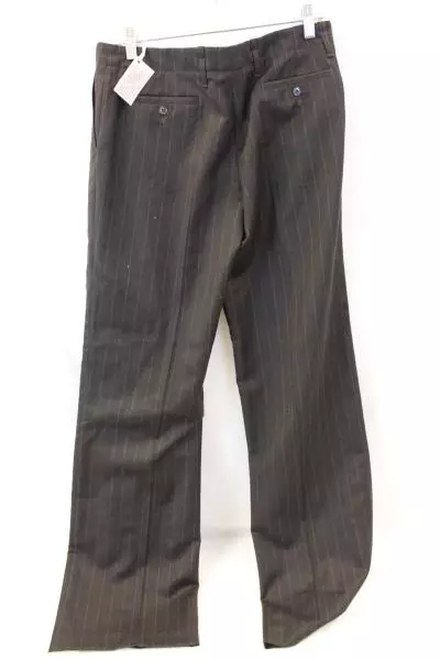 Mabitex Donna Dress Pants Black Gray Stripes 100% Virgin Wool Women's Sz 10 NWT