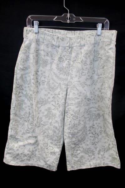 Capris by L.A. Movers White w/ Green Floral Women's Size XL