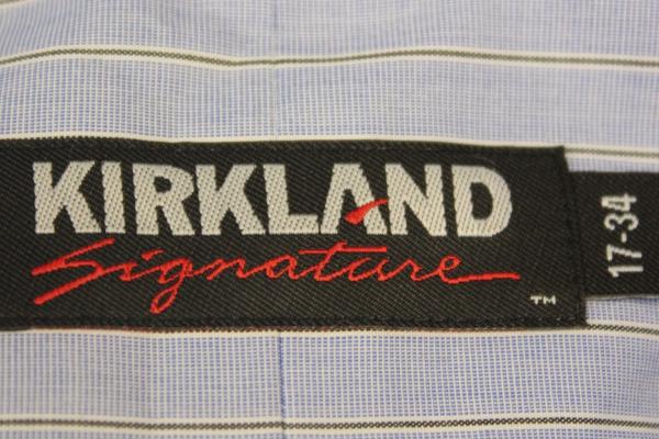 Blue Dress Shirt Men's Button Up By Kirkland Signature Size 17-34