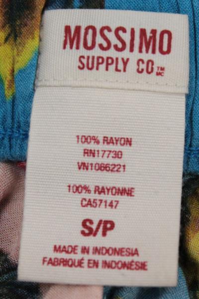 Mossimo Women's Shorts Size S/P Blue Turquoise w/ Red Floral