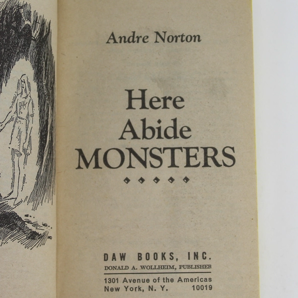 Here Abide Monsters by Andre Norton 1973 DAW Paperback Novel Pre-Owned