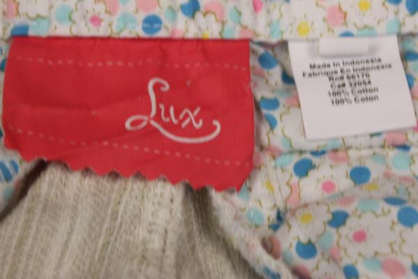 Lux Women's Beige Pants Size 5 Button Zipper Clasp Fly Striped 100% Cotton