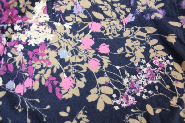 Croft & Barrow Women's Button Up Shirt Dark Blue Floral Long Sleeve Size XLP