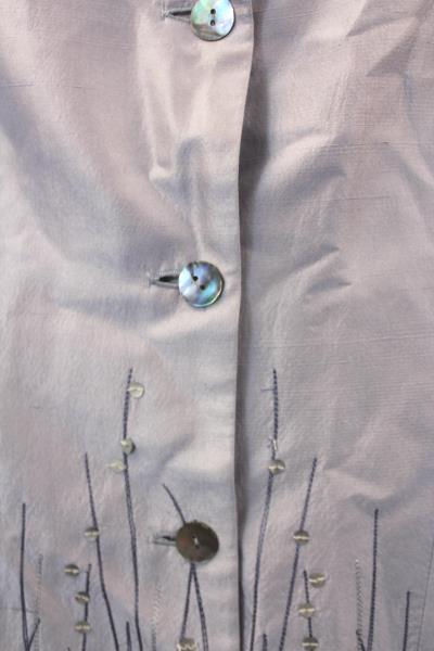 Rafael Women's 100% Silk Blazer Long Sleeves Lavender Sequin Design Size 8