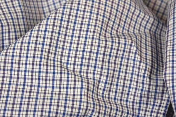 Hathaway Men's Button Up Short Sleeve Dress Shirt Blue Purple Plaid Size Large