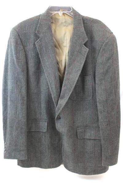 Men's Suit Jacket Blazer Coat by John Weitz Size XL (44-46) ~Gray Grey