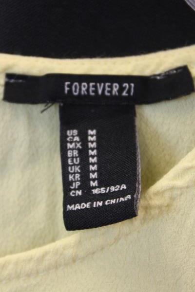 Forever 21 Women's Blouse Yellow Pocket Size Medium