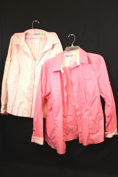 Lot of 2 Dockers Women's Button Up Pink Long Sleeve Size XL
