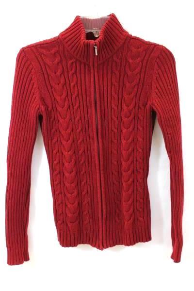 Van Heusen Jacket Red Cable Net Pattern Women's Size XS
