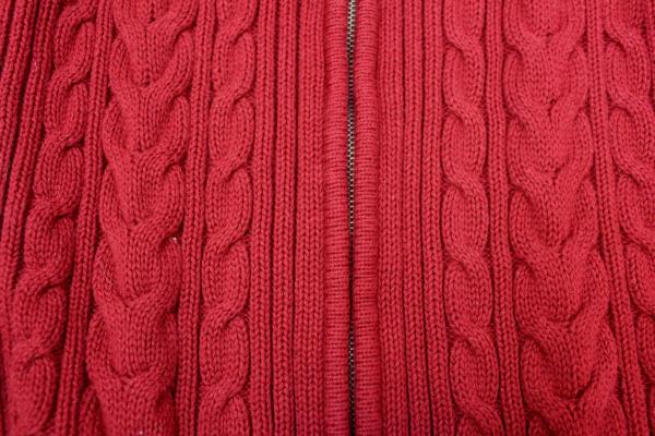 Van Heusen Jacket Red Cable Net Pattern Women's Size XS
