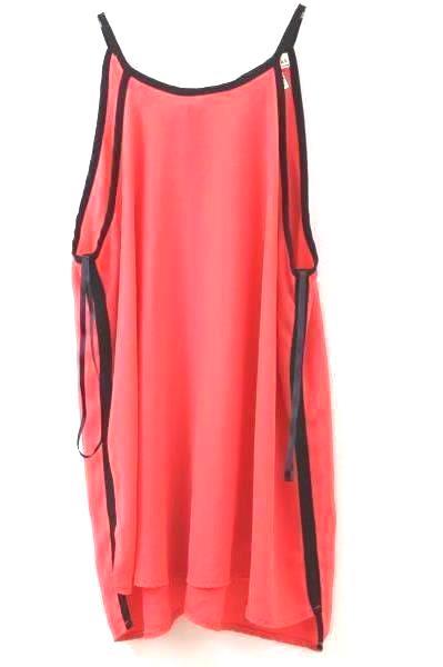 Tank Top Blouse By Monteau Neon Pink & Black Women's Size Small