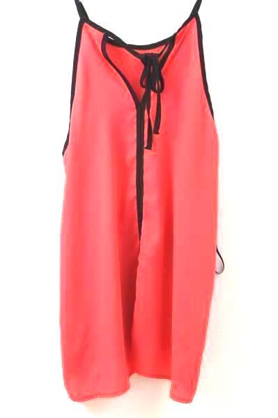 Tank Top Blouse By Monteau Neon Pink & Black Women's Size Small
