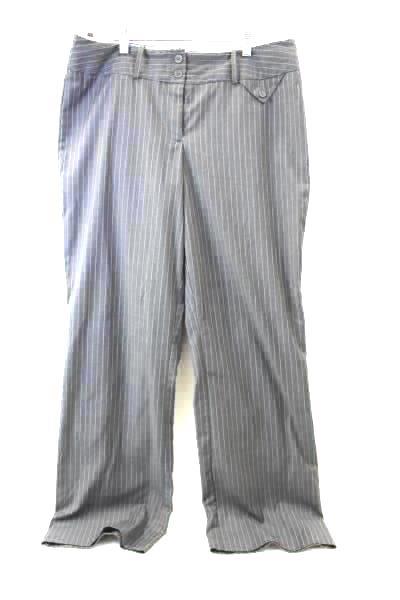 Women's Grey and Blue Stripped Career Dress Pants By Worthington Stretch Size 12