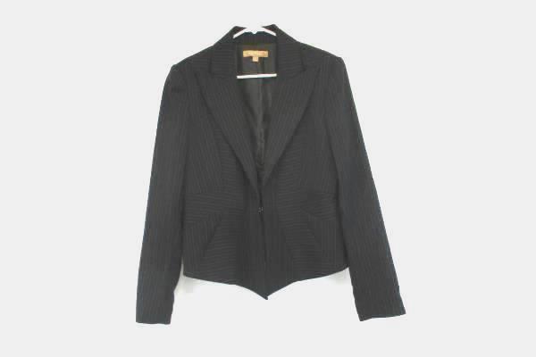 Ellen Tracy Women's Black Pinstripe Blazer Size 8 Jacket
