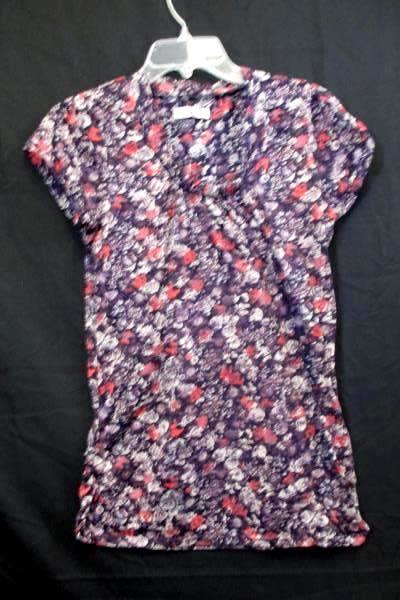 Women's Lot of 2 Blouse Tank Top Eye Shadow Romy Cream Purple Floral Size L