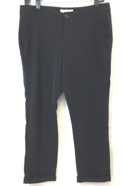 Old Navy Women' Dress Pants Solid Black Pleated Flat Front Cuffs Size 6