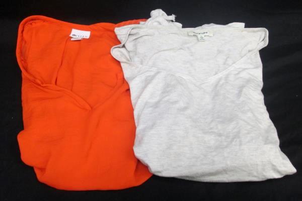 Lot of 2 Women's Blouses By Max Studio & Stylist Orange Grey Gray Size Large