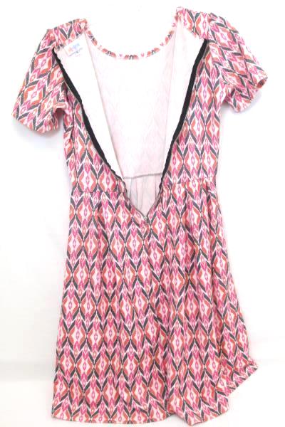 Women's Dress by Lularoe White Pink Black Red Design Short Sleeve Size S