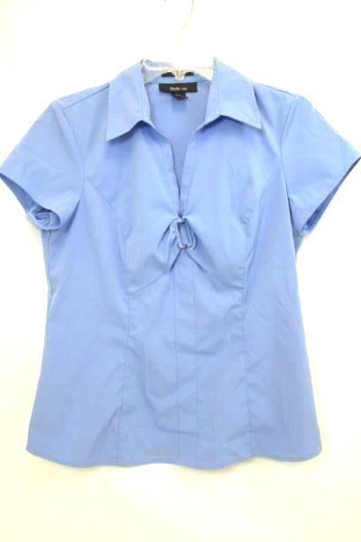 Style & Co. Solid Blue w/ Buckle on Chest Women's Size 8 Shirt Top