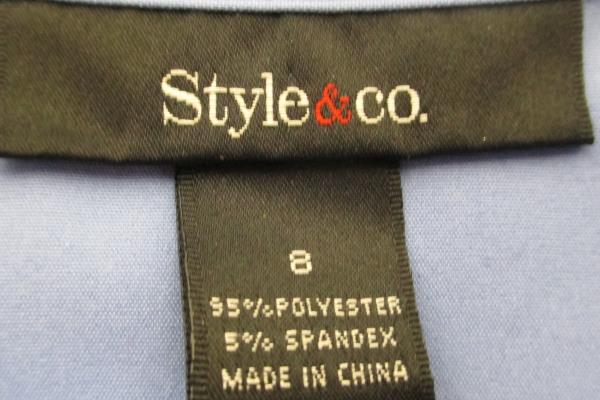 Style & Co. Solid Blue w/ Buckle on Chest Women's Size 8 Shirt Top