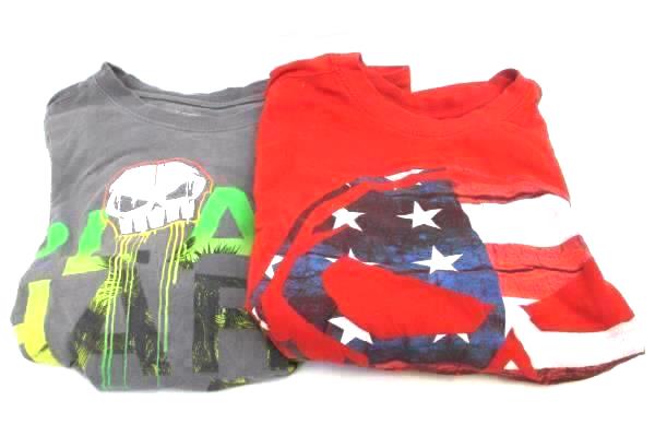 Lot of 2 Shirts Red And Gray No Fear Size M Youth 100% Cotton