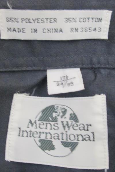 Men's Wear International Men's Button Up Long Sleeves Cuff Shirt Blue Size 34/35