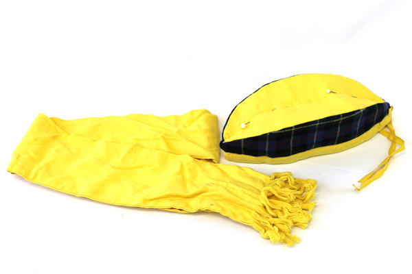 Vintage Handmade Pep Pipe Band Uniform Pleated Skirt Hat Sash Plaid Majorette