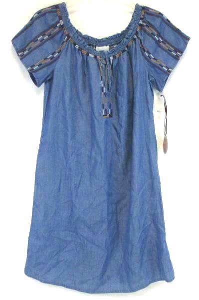 KNOX ROSE Women's Blue Smock Top Dress Off The Shoulder Size XS With Tags