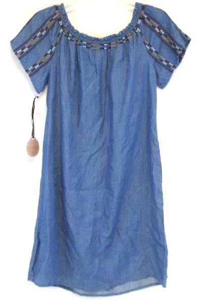 KNOX ROSE Women's Blue Smock Top Dress Off The Shoulder Size XS With Tags