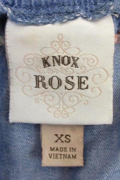KNOX ROSE Women's Blue Smock Top Dress Off The Shoulder Size XS With Tags