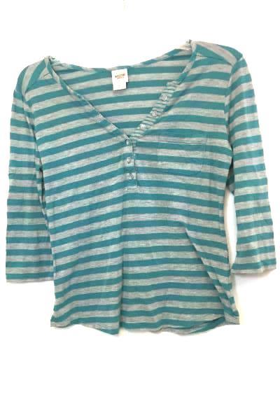 Lot Of 2 Jane Ashley Mossimo Women's Shirts Floral Turquoise Grey Yellow Size S