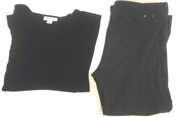 Lot of 2 T-Shirt & Leggings By Coldwater Creek & Gap Black Women's Size M