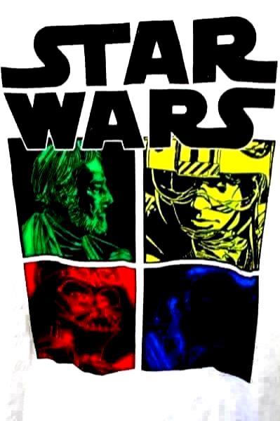STAR WARS Blue White Long Sleeve T-Shirt Force Awakens Men's Size XL