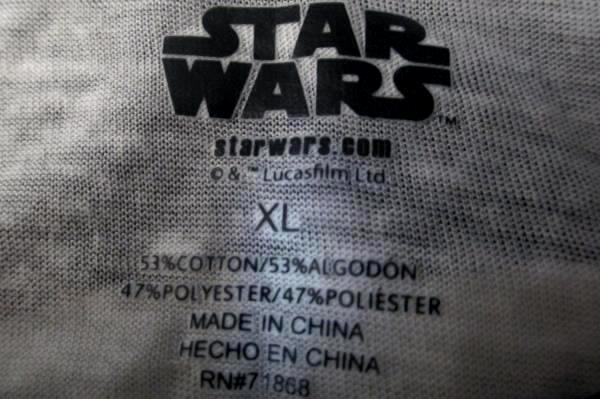 STAR WARS Blue White Long Sleeve T-Shirt Force Awakens Men's Size XL