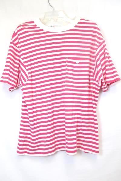 Lot of 2 Women's Tops by Knit Link & I.N.K Red Pink & White Stripes Size Medium