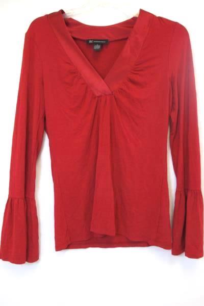 Lot of 2 Women's Tops by Knit Link & I.N.K Red Pink & White Stripes Size Medium